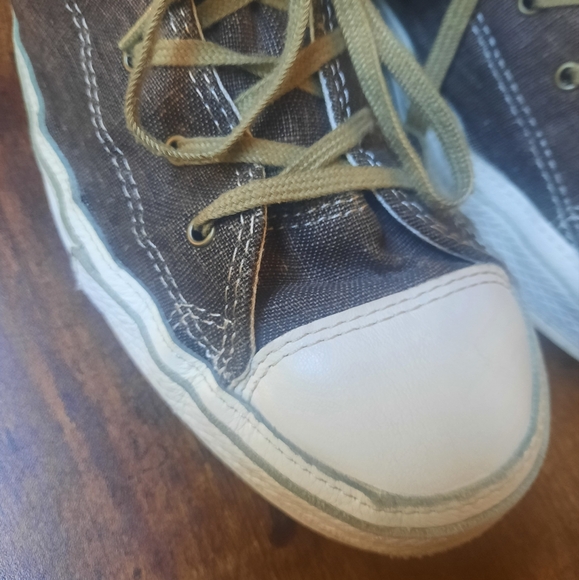 Converse Chuck Taylor All Star Premium Denim Leather Hi Top Sneakers - Picture 7 of 17